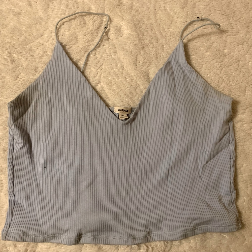 Large. Light blue. Brand: Garage crop top tank top
